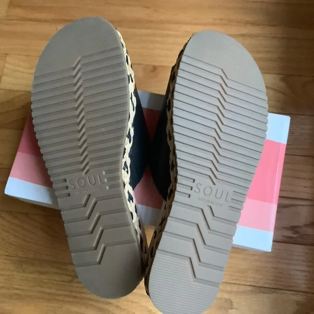 Soul Naturalizer Day Break Slide Sandal Black Raffia SZ 9